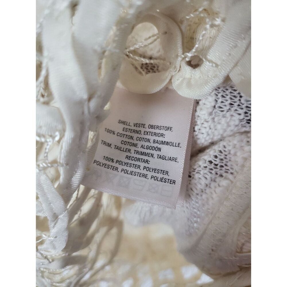 Saturday Sunday Anthropologie‎ Sweater Top XS Womens Cream Lace Pullover Sheer - Picture 7 of 10